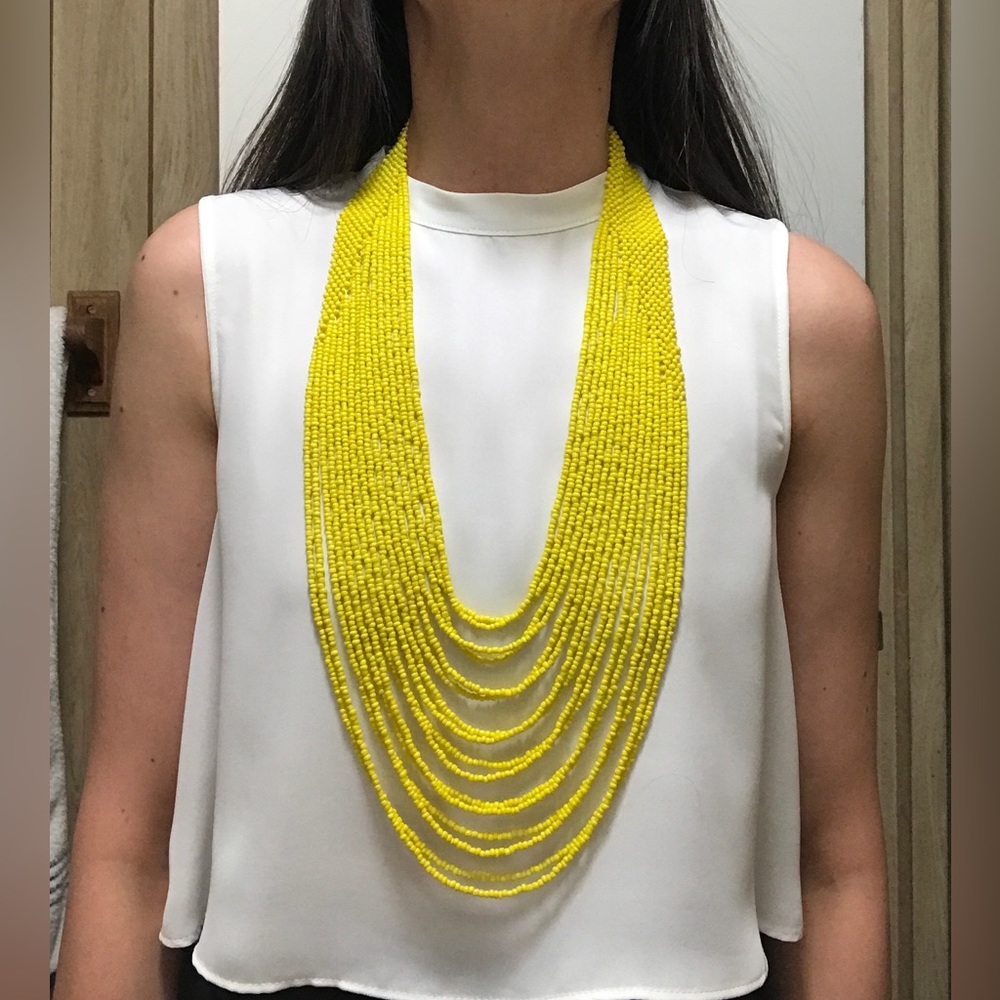 Yellow statement necklace
